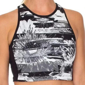 Betsey Johnson Performance Crop Top Sports Bra with Removable Pads